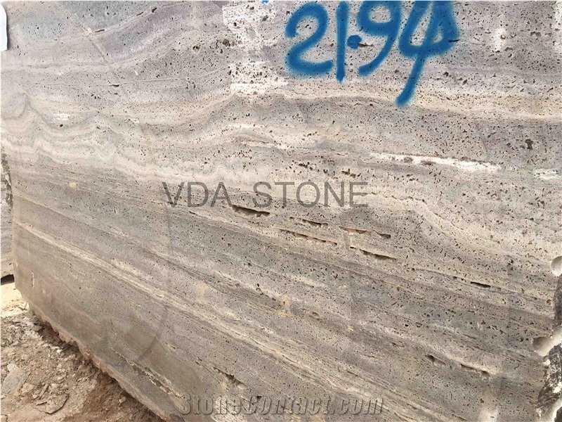 Iran Silver Grey Travertine Blocks