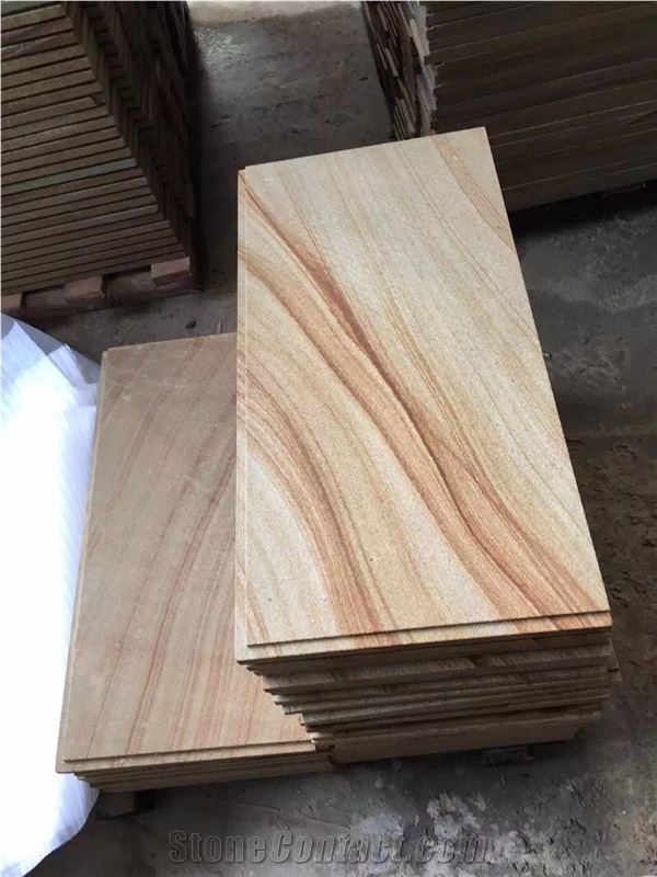 Honed Yellow Wood Sandstone Slabs and Sandstones Tiles
