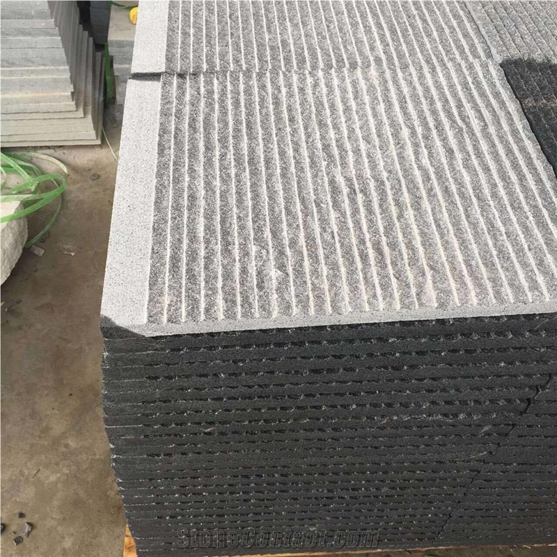 Rough Dark Grey G654 Granite Tiles Waterflow
