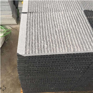 Rough Dark Grey G654 Granite Tiles Waterflow
