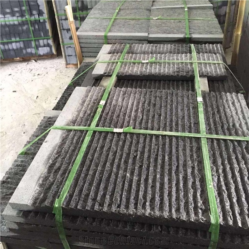 Rough Dark Grey G654 Granite Tiles Waterflow