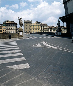 Pietra Serena sandstone pavers, grey sandstone paving tiles, floor covering, cube stone 