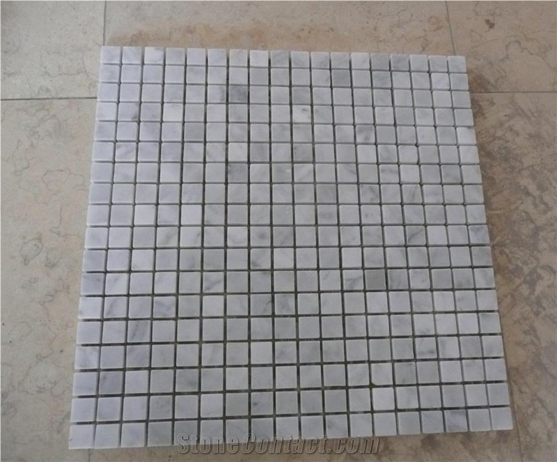 Carrara White Marble Mosaics,15x15mm Classic Square Mosaics,White Marble Mosaic Tiles, China White Marble Mosaic