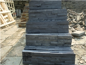 China Black Slate Stacked Stone,Cultured Stone,Ledge Stone for Wall Cladding Stone