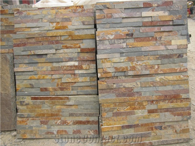 China Rusty Slate Stacked Stone,Cultured Stone,Ledge Stone for Wall Cladding Stone