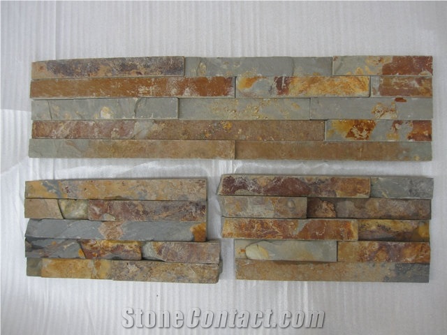 China Rusty Slate Stacked Stone,Cultured Stone,Ledge Stone for Wall Cladding Stone