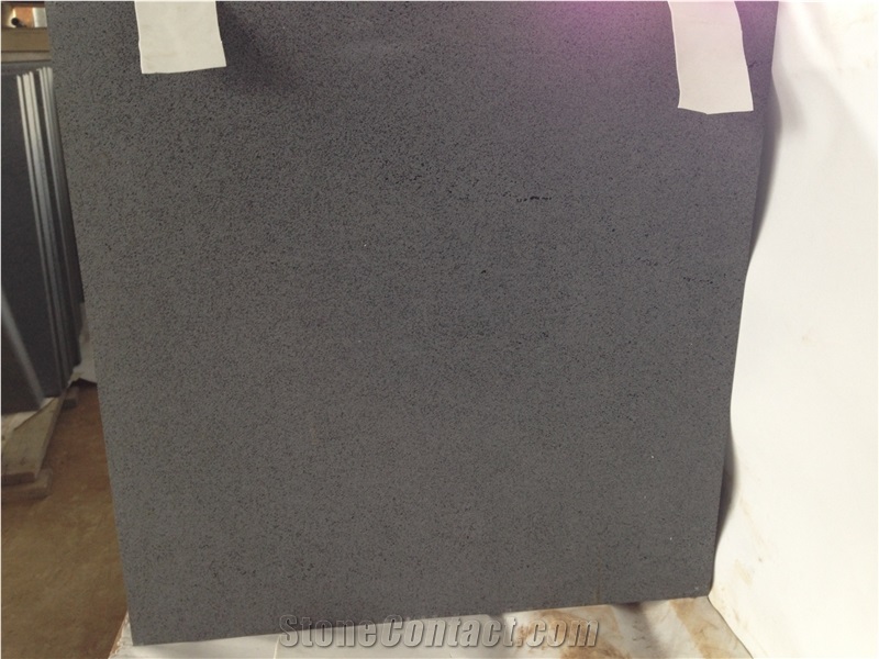 Hainan Black Basalt Sawn 400 Grit Tiles, China Black Basalt Floor Tiles, Black Basalt Walling & Flooring Sawn 400 Grit Tiles
