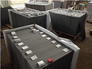 Hainan Black Basalt Sawn 400 Grit Tiles, Sawn 400 Grit with Cats Paws Tiles, China Black Basalt Floor Tiles, Black Basalt Walling & Flooring Sawn 400 Grit Tiles