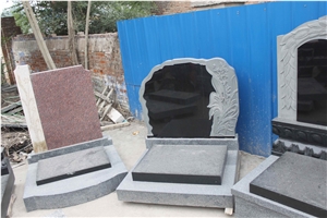 G603,G654, Shanxi Black Granite Mixed Tombstones Western Style Asian Style Americal Style