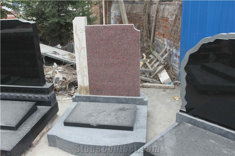 G603,G654, Shanxi Black Granite Mixed Tombstones Western Style Asian Style Americal Style