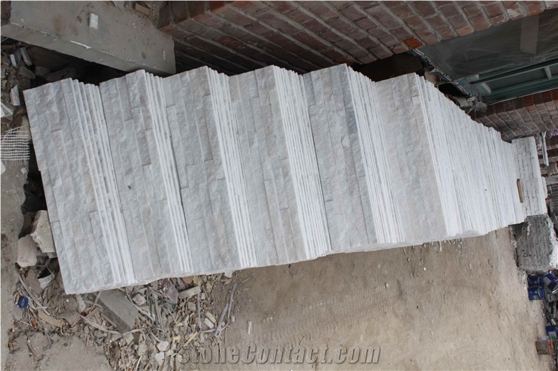 Snow White Marble Cultured Stone Panel for Wall Cladding