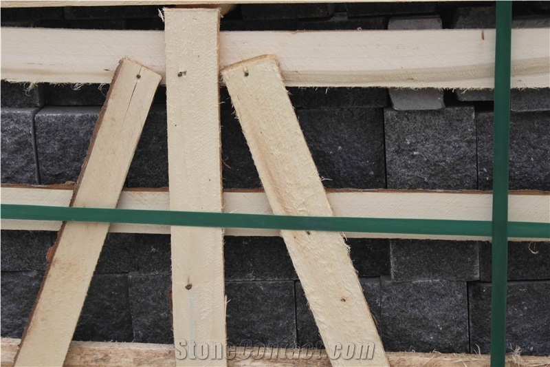 Yixian Black Granite Zijing Dark Granite Cube Stone, Cobble Stones, Competitive Prices
