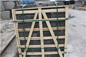 Yixian Black Granite Zijing Dark Granite Cube Stone, Cobble Stones, Competitive Prices