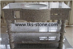 G664 Granite Vanity Top, Bainbrook Brown Granite Bath Top, G664 Red Granite Bathroom Top, Brown Granite Bathroom Countertop