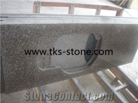 G664 Granite Vanity Top, Bainbrook Brown Granite Bath Top, G664 Red Granite Bathroom Top, Brown Granite Bathroom Countertop