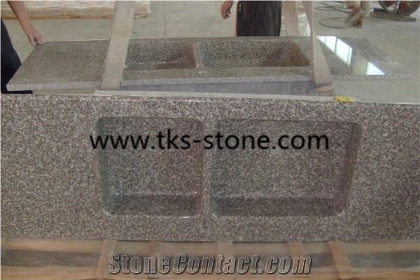 G664 Granite Vanity Top, Bainbrook Brown Granite Bath Top, G664 Red Granite Bathroom Top, Brown Granite Bathroom Countertop