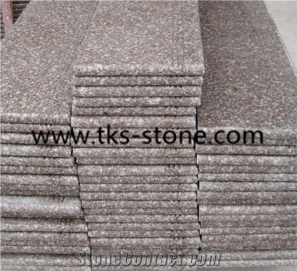 Granite G664 Stairs,Steps,Stair Riser，Luna Pearl Granite,Louyuan Violet Granite