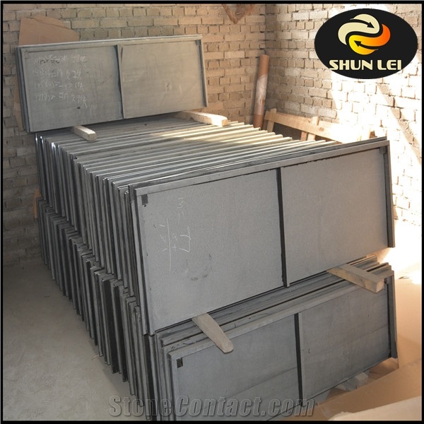 Black Granite Fireplace Hearth Slab with Lip