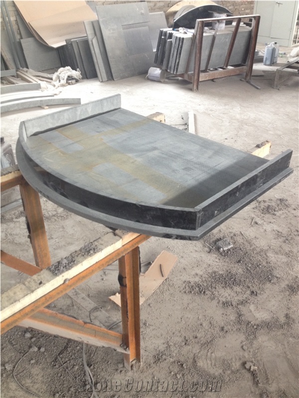 Black Granite Fireplace Hearth Slab with Lip