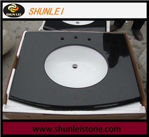 China Black Granite Vanity Top, Hebei Black Granite for Vanity Top