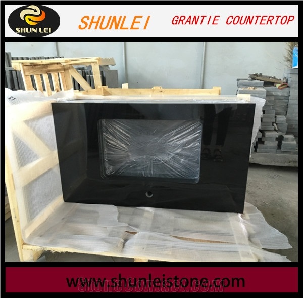 China Black Granite Vanity Top, Hebei Black Granite for Vanity Top