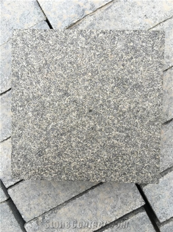 Flamed Shanxi Black Granite Cobble Stone for Paving