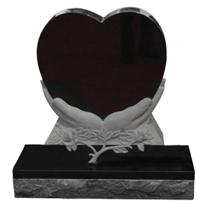 Heart Style Shanxi Black Granite Tombstone