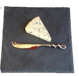 Personalized Dinner Black Slate Plate 25*25cm Kitchen Trays
