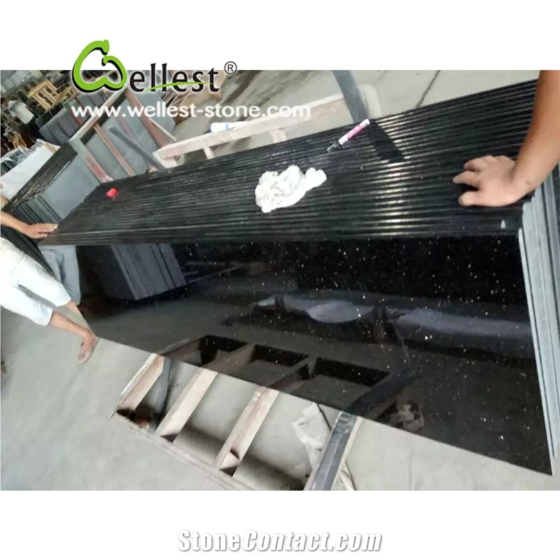 Black Galaxy Granite Kitchen Countertop