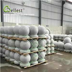 China Natural Gray Color Cheap G603 Granite Stop Ball Stone for Project