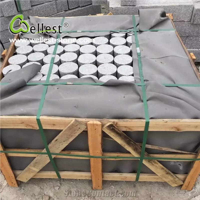 China Natural Gray Color Cheap G603 Granite Stop Ball Stone for Project
