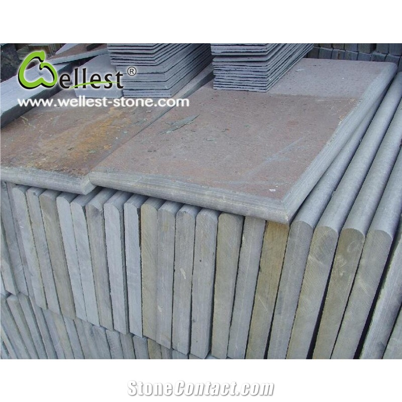 China Natural Slate Cheap Swimming Pool Coping with Bullnose Edge