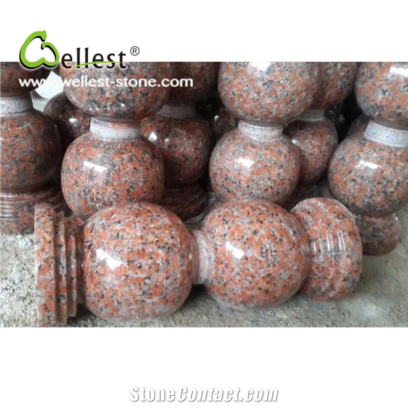 Factory Manufacture High Quality Cheap Maple Leaf Red Granite Parking Stop Stone