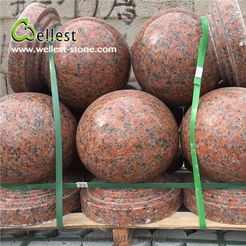 Factory Manufacture High Quality Cheap Maple Leaf Red Granite Parking Stop Stone
