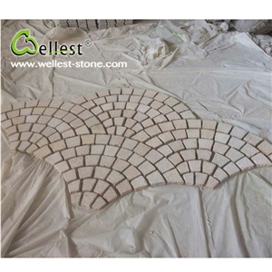G682 Yellow Beige Granite Bushhamered Paving Stone Square Shape Patio Walkway Driving Terrace Pavers Paving