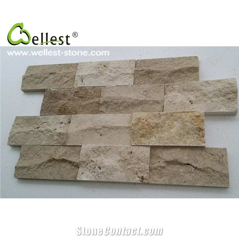 Wholesale Factory Natural Light Beige Travertine Mushroom Stone