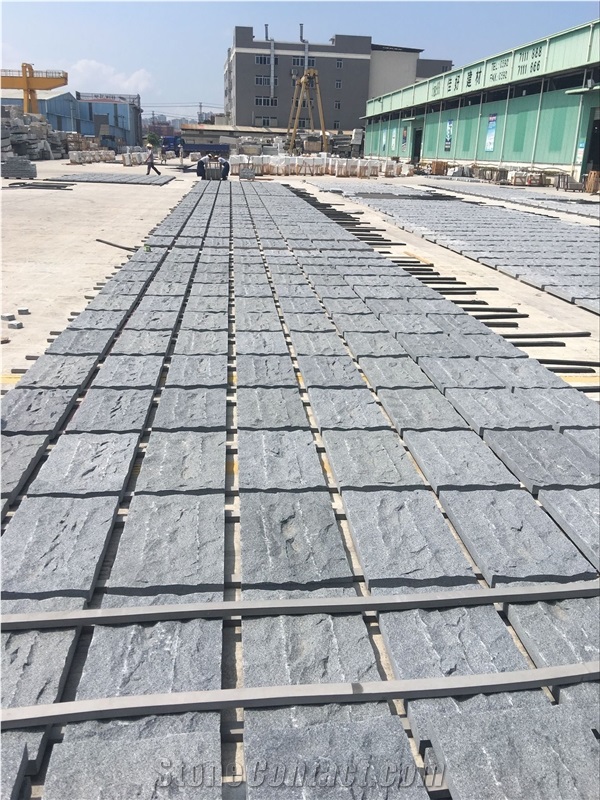 G654 Sesame Grey Granite Split Face Cube Stone/Cobblestone Pavers for Outside Exterior Stone Stepping Paverments/Paving Sets
