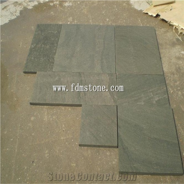 24x24 Flamed Honed,Sawn Green Sichuan Natural Sandstone Tiles & Slabs