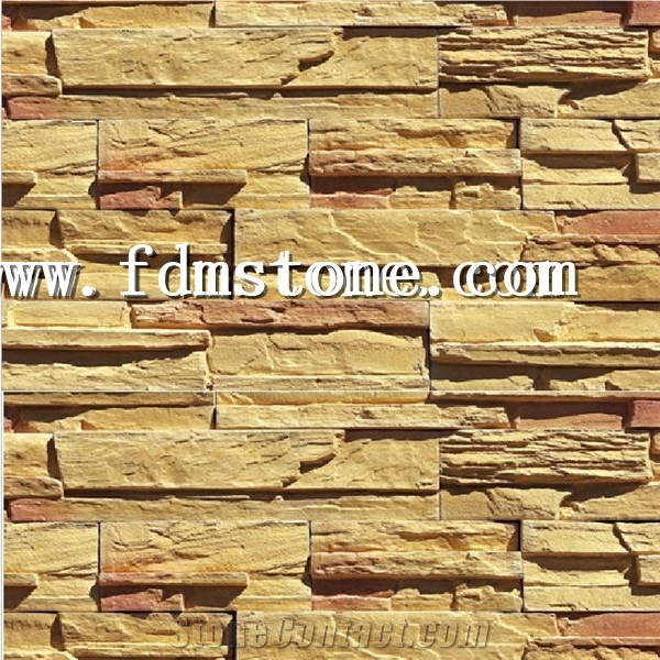 Artificial Cultured Stone Veneer, Faux Ledge Stone Wall Panels, Cultured Stacked Stone Veneer for Interior and Exterior