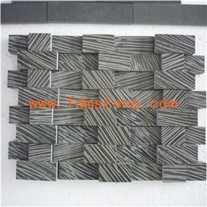 Basalt Linear Strips Mosaic, Black Grey Stone Mosaic ,Brick Mosaic,3d Wall Mosaic,Floor Mosaic