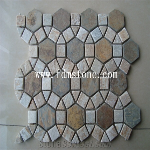 Beautiful Slate Stone Mosaics with High Quality