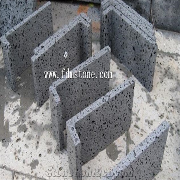 Black Lava Stone Mushroom Walling Tiles,Natural Split Mushroom Stone