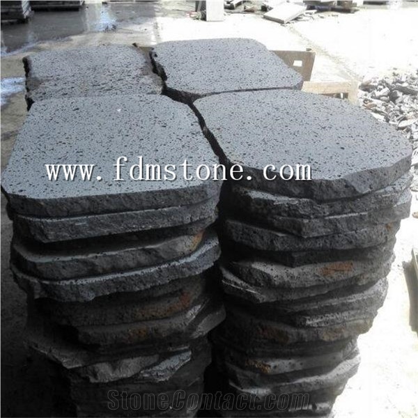 Black Lava Stone Mushroom Walling Tiles,Natural Split Mushroom Stone