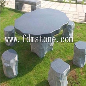 Black Marble Stone Outdoor Table Round Square Style,Leisured Pattern Garden Tables