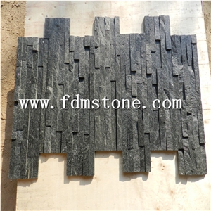Black Quartzite Surface Natural Cultured Stone Cladding/Quartzite Paving Stone/Wall Decorative Stone