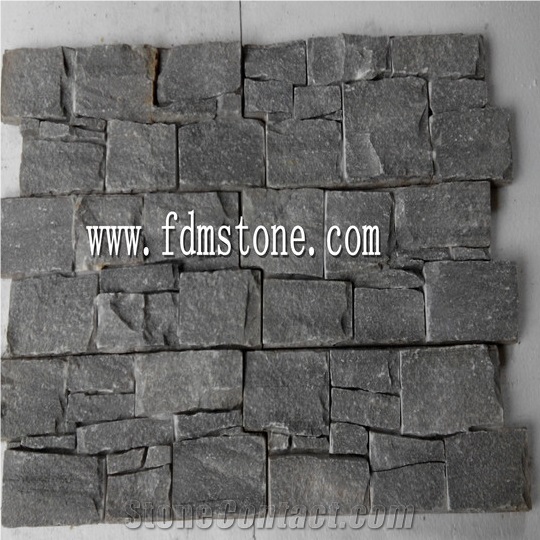 Black Slate Nature Cultured Stone Panel,Wall Stone Veneer,Ledge Stone Veneer,Stacked Stone Wall Cladding, Ledge Stone Corner,Cement Cultured Stone Wall Veneer Stacked