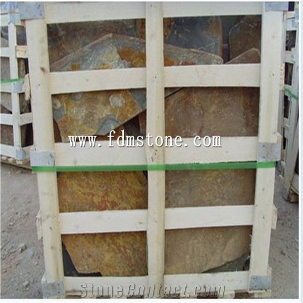 Black Slate Slungshot for Garden,Black Slate Tile, Black Slate Irregular Tile, Black Slate Crazy Paving