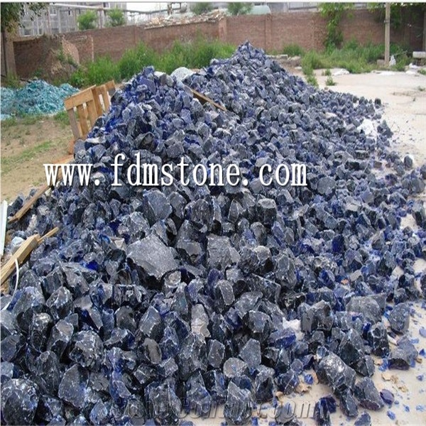 Blue Crushed Colored Glass Sand Blasting Media,Glass Aggregates,Glass Pebble
