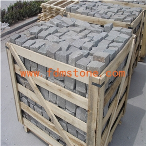 China Black Pacific Granite Loose Cobblestone,Split Surface Garden Paver&Cubestone