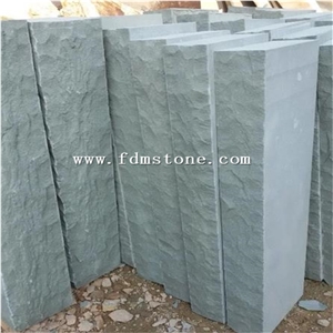 China Green Sandstone Verde Pista Cleft Split Natural Palisade,Garden Decor Pillars